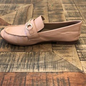 Pink leather loafers